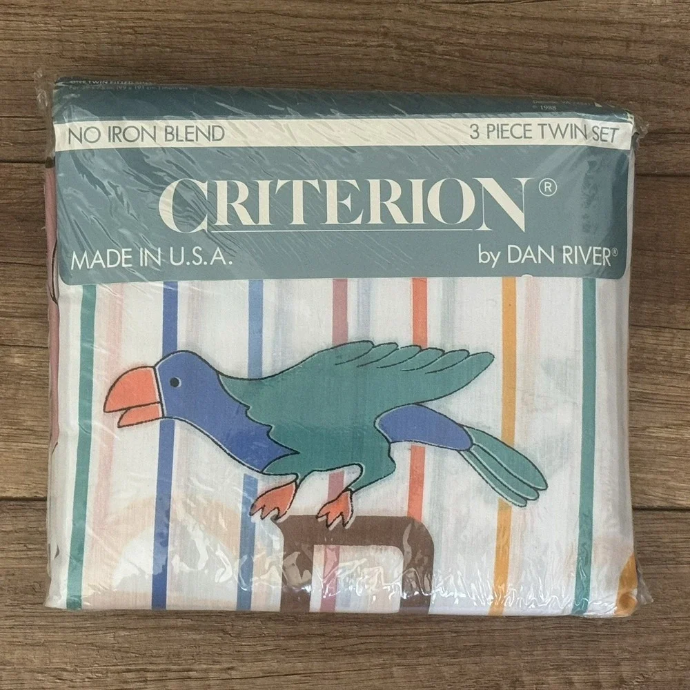 VINTAGE Criterion By Dan River 3 pc Twin Sheet Set 